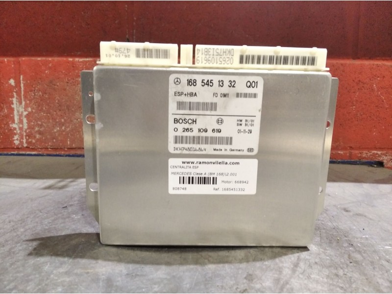 Recambio de centralita esp para mercedes clase a (bm 168) 1.7 170 cdi (168.009) referencia OEM IAM 1685451332 0265109619 