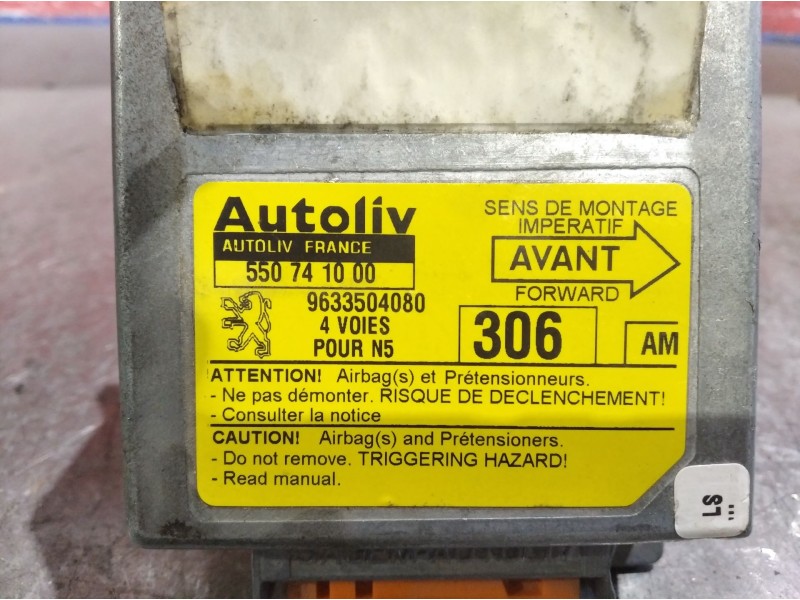 Recambio de centralita airbag para peugeot 306 berlina 3/4/5 puertas (s2) boulebard | 12.97 - 12.99 boulebard | 12.97 - 12.99 re