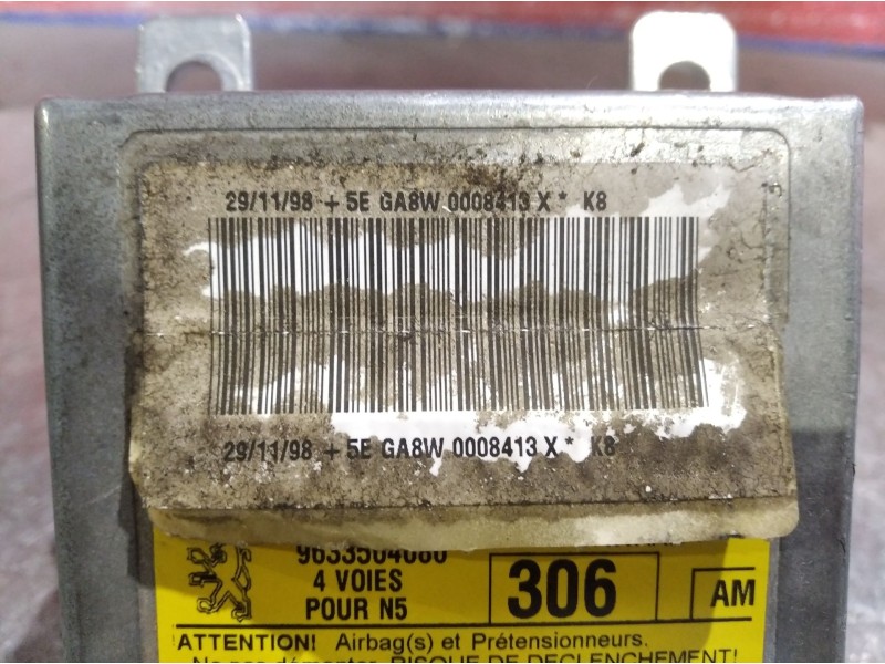 Recambio de centralita airbag para peugeot 306 berlina 3/4/5 puertas (s2) boulebard | 12.97 - 12.99 boulebard | 12.97 - 12.99 re